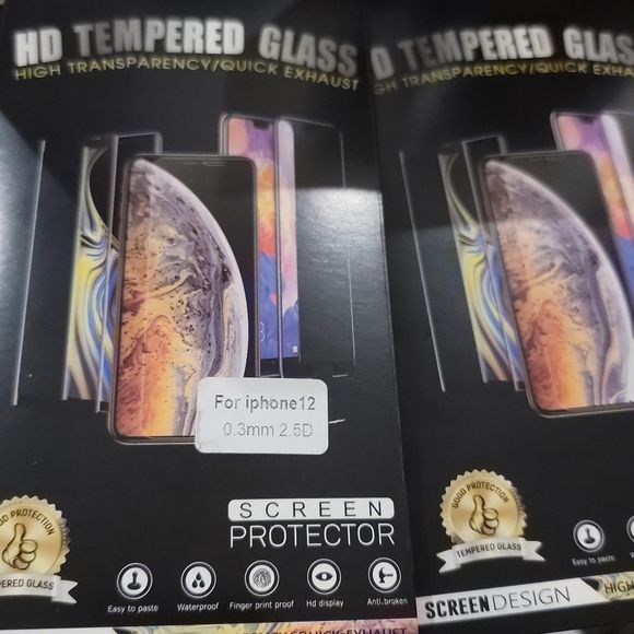 iphone 12 screen protector tempered glass 2 pack - Picture 1 of 3